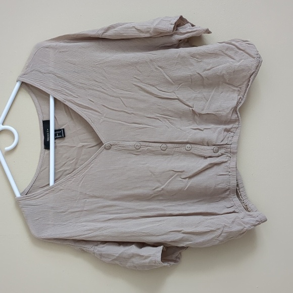1X Forever 21 Beige Cropped Top Shirt - Picture 1 of 12